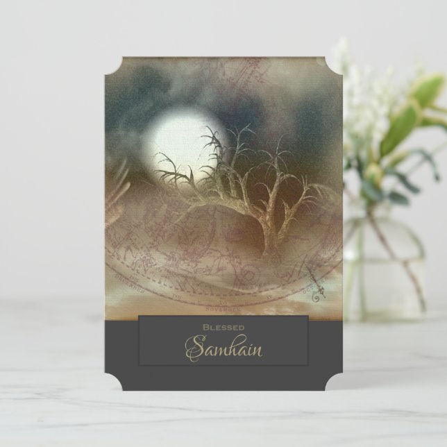 Haunted Tree Samhain or Autumn Event Invitation (Standing Front)