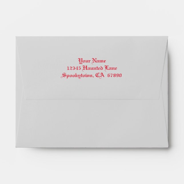 Haunted Trees with Ravens Red Custom A6 Envelope (Back (Top Flap))