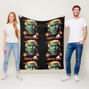 Haunted Trump Fleece Blanket
