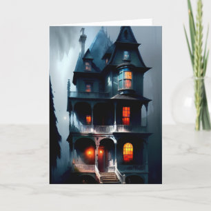 Haunted Victorian Manor Holiday Card