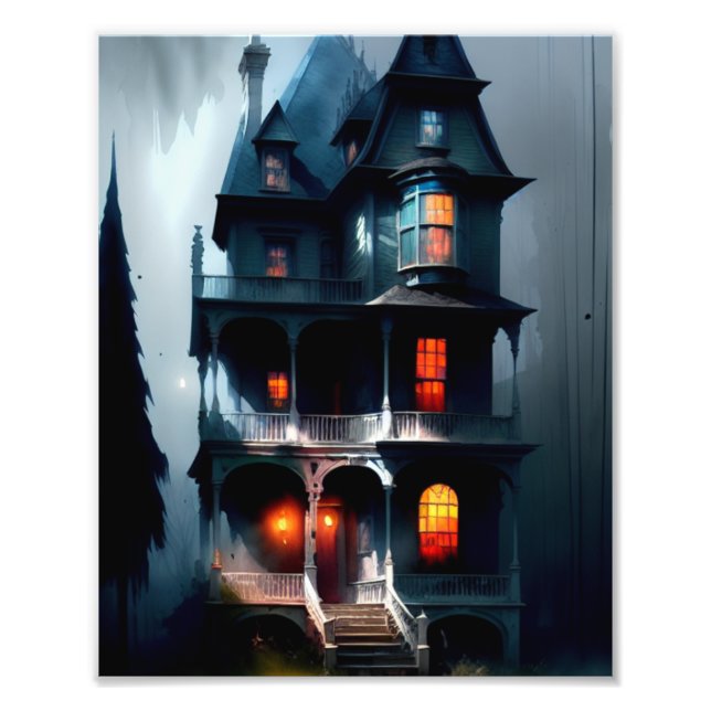Haunted Victorian Manor Photo Print (Front)