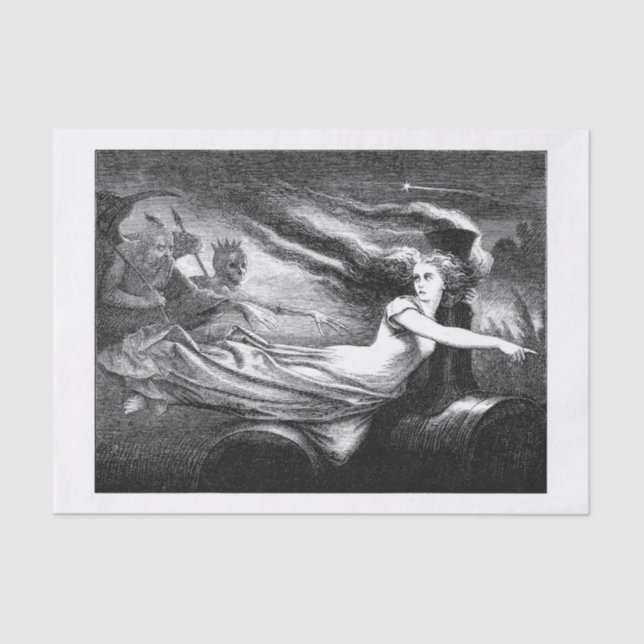 Haunted vintage art tissue paper (Front)