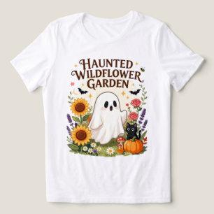Haunted Wildflower Garden Cute Ghost Halloween Tri-Blend Shirt