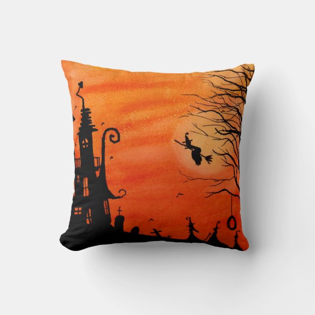 Haunted Witch House Pillow (Front)
