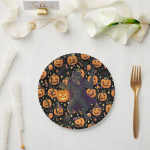 Haunted Wolf Pack Halloween Night Paper Plate