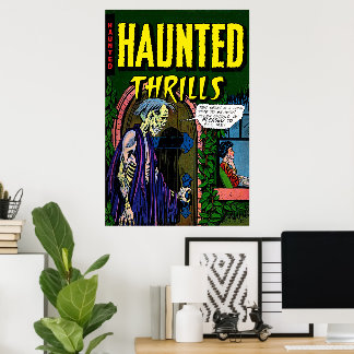 Haunted Zombie Husband Horror Vintage Comics Poster