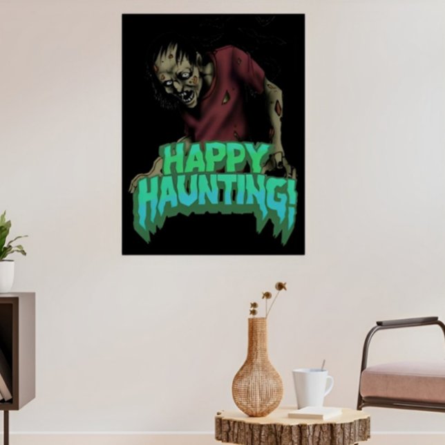 Haunted Zombie On Happy Haunting Halloween Posters (Creator Uploaded)
