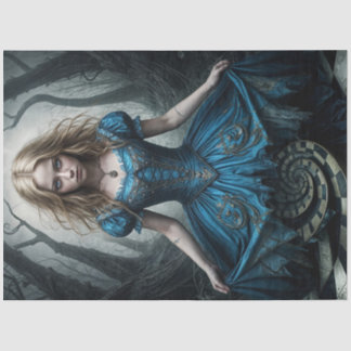 Haunting Alice in Wonderland Dark Decoupage Tissue Paper