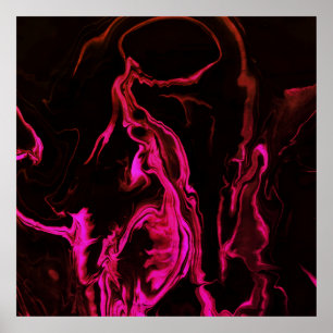 Haunting Dark Red Smoke of Distant Love on Wall Poster