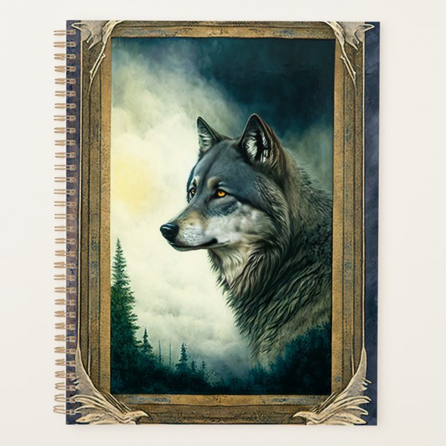 Haunting Digital Illustration Wolf Planner (Front)
