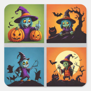 Haunting Halloween Square Sticker