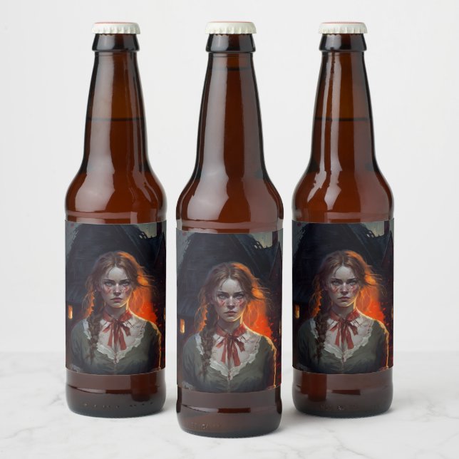 Haunting house beer bottle label (Bottles)