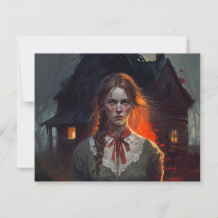 Haunting house card
