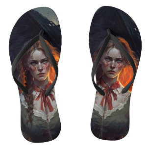 Haunting house flip flops