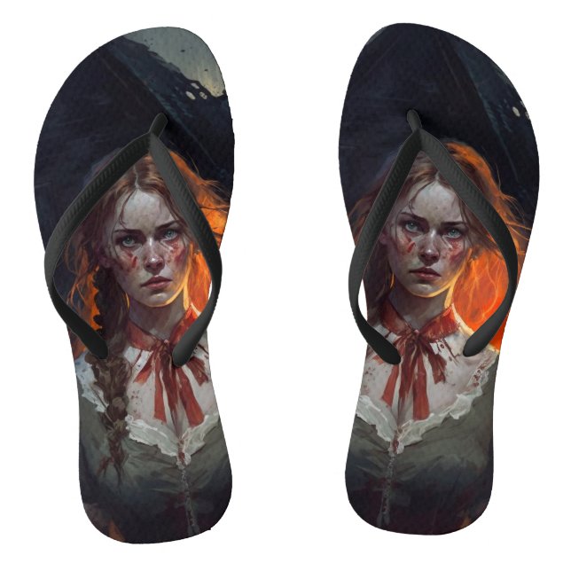 Haunting house flip flops (Footbed)