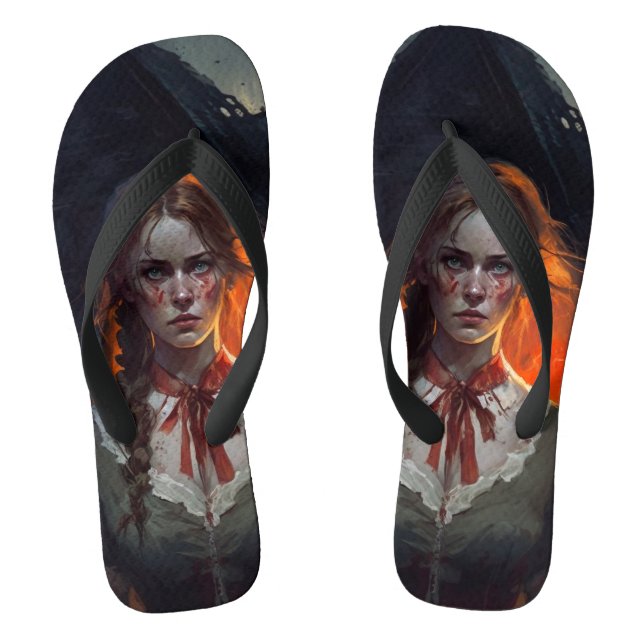 Haunting house flip flops (Footbed)