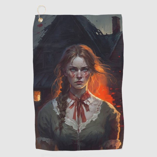 Haunting house golf towel (Front)