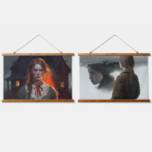 Haunting house hanging tapestry
