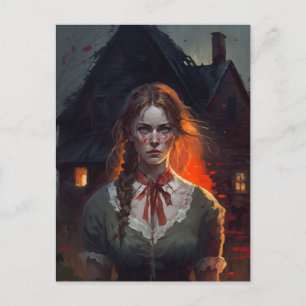 Haunting house holiday postcard