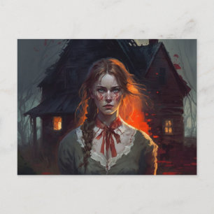 Haunting house invitation postcard