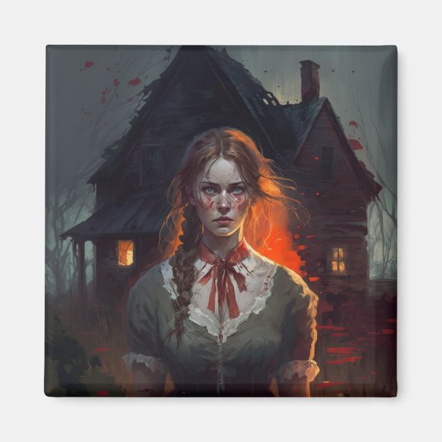 Haunting house magnet (Front)