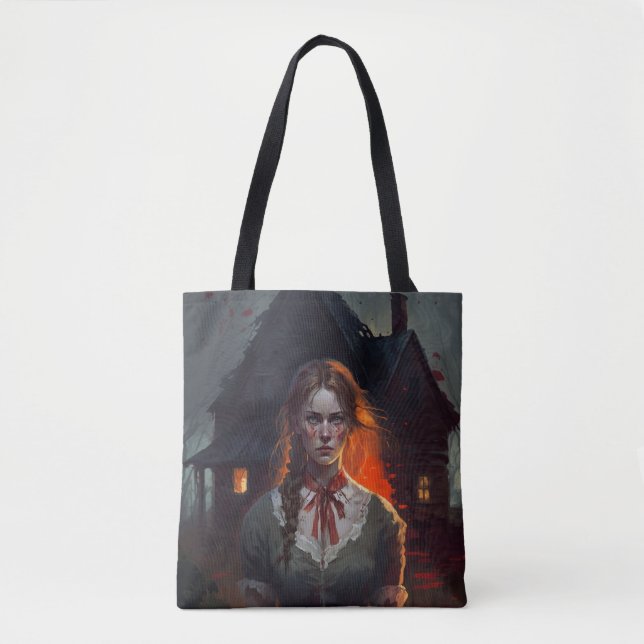 Haunting house tote bag (Front)