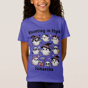 Haunting in Style Ghosts Girls Halloween T-Shirt