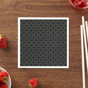 Haunting Moody Onyx Gothic Damask Raven Napkin