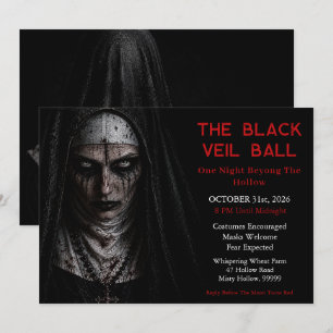 Haunting Nun Dark Gothic Halloween Party Invitatio Invitation