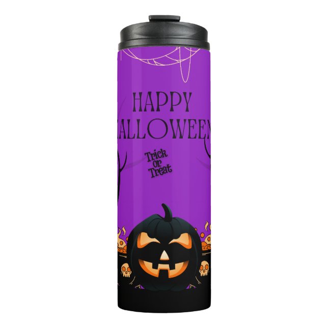 Haunting Pumpkin Halloween Thermal Tumbler (Front)