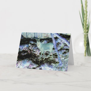 Haunting Red Deer Spooky Woodland Magical Ambience Card