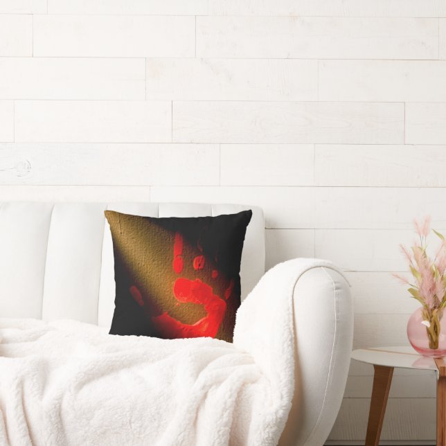 Haunting Red Hand Print Cushion (Couch)