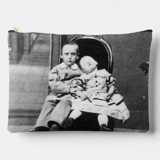 Haunting Vintage Sibling Portrait  Accessory Pouch