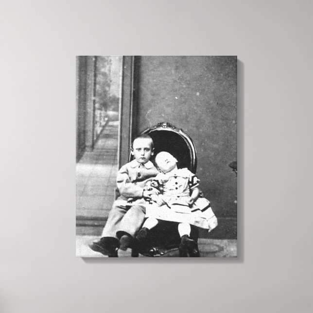 Haunting Vintage Sibling Portrait  Canvas Print (Front)