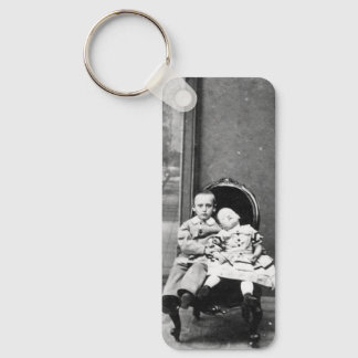 Haunting Vintage Sibling Portrait  Key Ring