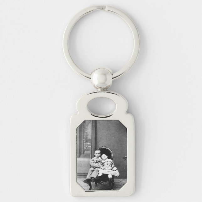 Haunting Vintage Sibling Portrait  Key Ring (Front)