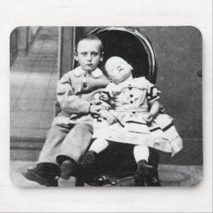 Haunting Vintage Sibling Portrait Mouse Mat
