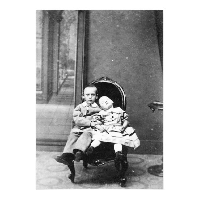 Haunting Vintage Sibling Portrait  Photo Print (Front)