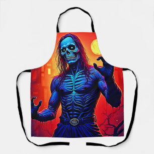 Haunting Zombie Demon In The City Design Apron