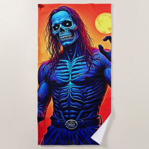 Haunting Zombie Demon In The City Design Beach Towel