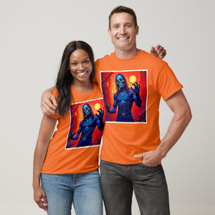 Haunting Zombie Demon In The City Design T-Shirt