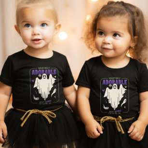 Hauntingly Adorable Funny Halloween Ghost Sayings Baby T-Shirt