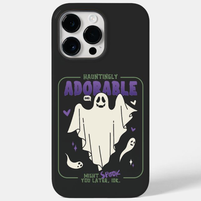 Hauntingly Adorable Funny Halloween Ghost Sayings Case-Mate iPhone Case (Back)