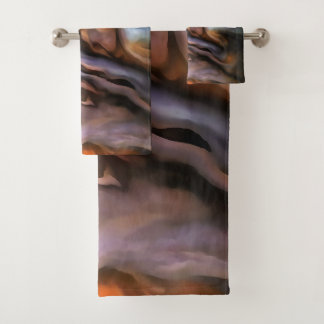 Hauntingly Beautiful Abstract In Ochre and Brown Bath Towel Set