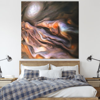 Hauntingly Beautiful Abstract In Ochre and Brown Canvas Print