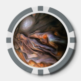 Hauntingly Beautiful Abstract In Ochre and Brown Poker Chips