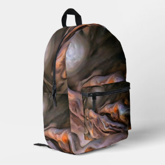 Hauntingly Beautiful Abstract In Ochre and Brown Printed Backpack