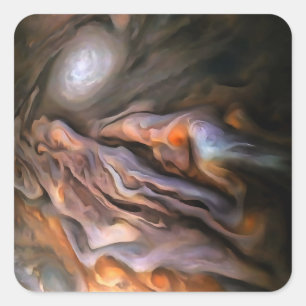 Hauntingly Beautiful Abstract In Ochre and Brown Square Sticker
