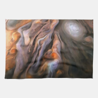Hauntingly Beautiful Abstract In Ochre and Brown Tea Towel