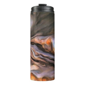 Hauntingly Beautiful Abstract In Ochre and Brown Thermal Tumbler